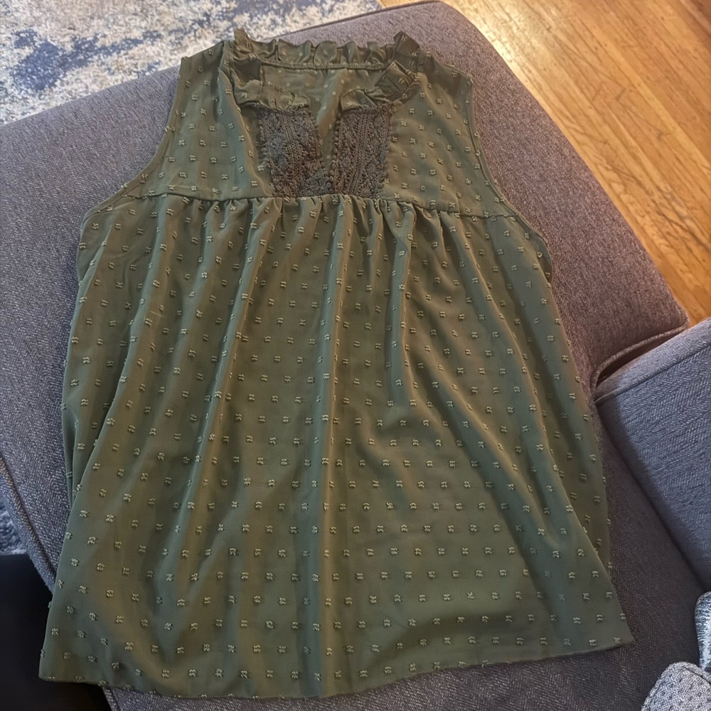 Pin dot blouse tank